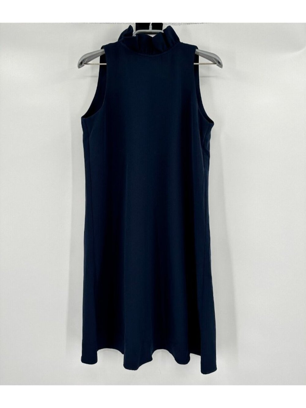 Tuckernuck Navy Blue Blythe Dress XS Sleeveless Ruffle Collar Bow Cocktail Party